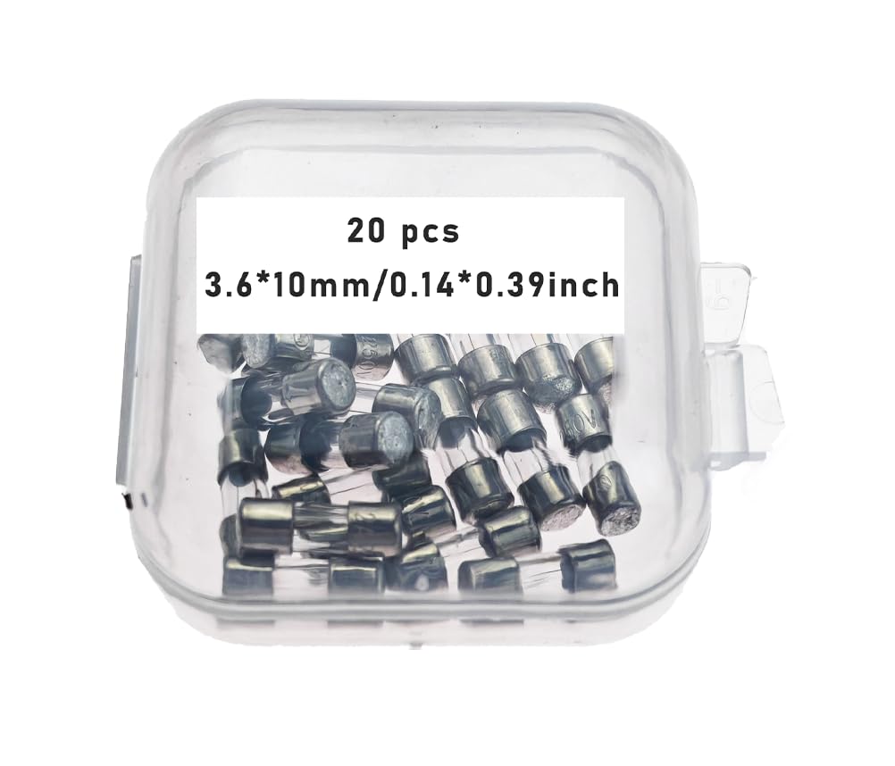 5A, F5A, 5A Fuse, 5A 250v, F5A 250V, 5A Mini Fuse, 5A Fuse, F5A 250V Fuse, Fast-Blow Mini Glass Fuse 3.6 * 10mm (0.14 * 0.39in) (20Pcs)