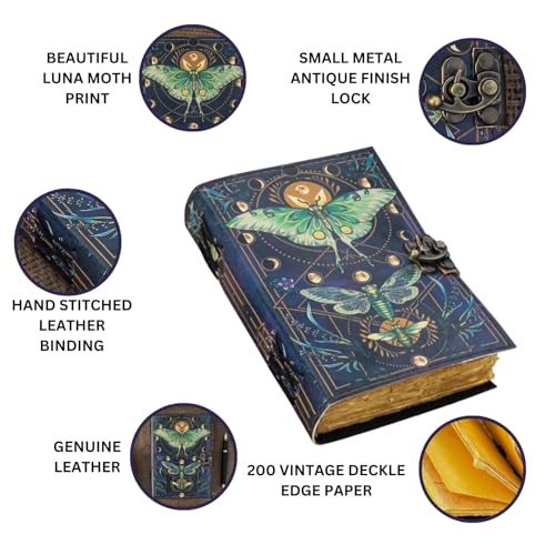 Image of CRAFT JUNKY Vintage Leather Journal Diary for Women and Men Travel Diary Notebook for Writing Deckle Edge Paper (Butterfly, A5 17.78 X 12. 7 CM (A5))