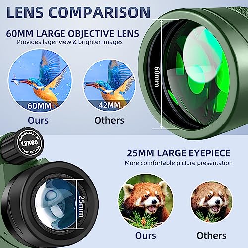 10x50 Powerfull Binoculars for Adults with Low Light Night Vision,Large Eyepiece,10 Seconds Quick Focus,Waterproof Wide Angle Binoculars for Bird Watching,Hunting,Concerts.Durable Binoculars
