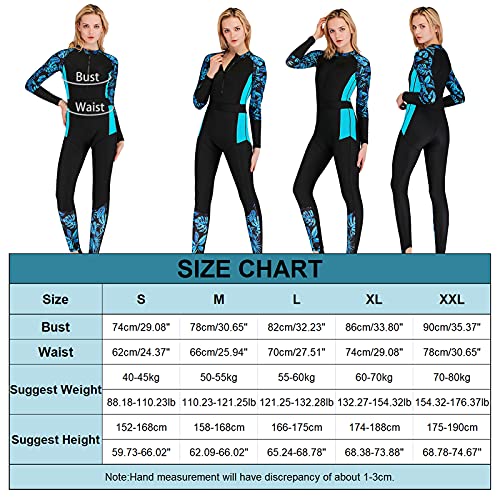 Roupa de banho feminina de corpo inteiro de manga comprida, proteção UV, roupa de banho de secagem r