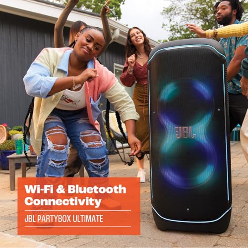 Image of JBL PartyBox Ultimate Speaker Bundle with Wireless Microphone System | Wireless speaker system with dual wireless microphones, Dolby Atmos over Wi-Fi, Bluetooth and JBL Pro Sound