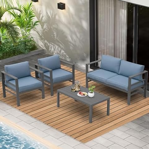 FYRICKYLINOO 4 Piece Aluminum Patio Set Cover