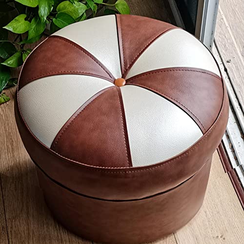 Reposapiés, Reposapiés Otomanos, Reposapiés, Taburete para Cambiar Zapatos, Taburetes de Tocador, Reposapiés Puff, Reposapiés Redondo, Reposapiés de Cuero, Otomanas para Sala de Estar, Otoma
