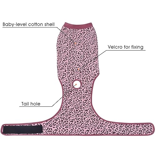 Image of Jiupety Dog Recovery Suit Adjustable, Dogs Bodysuit for Abdominal Wound After Surgery, Substitute E-Collar, M Size, Anti-Licking Surgical Dog Onesies, Pink Leopard