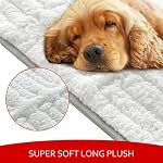 Tapis de lit de chien (36" X 23"), Grand tapis de couchage souple avec fond antidérapant, en peluche douce lit de chien Pad machine lavable