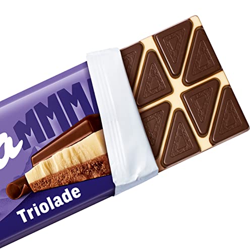 Milka Mmmax Triolade – Alpenmilch-Schokolade mit weißer und dunkler Schokolade – 300g