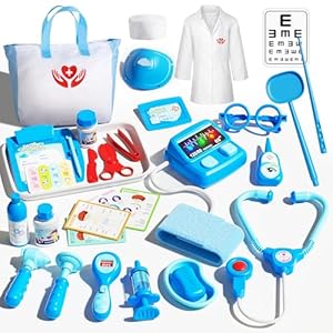 New Electric Doctor kit for Toddlers 3-5,Pretend Play Set – 38 Toy Pieces with Doctor Costume,Sounds & Lights Doctor Role Play Medical Kit for Toddler Kids Girls Age 3+