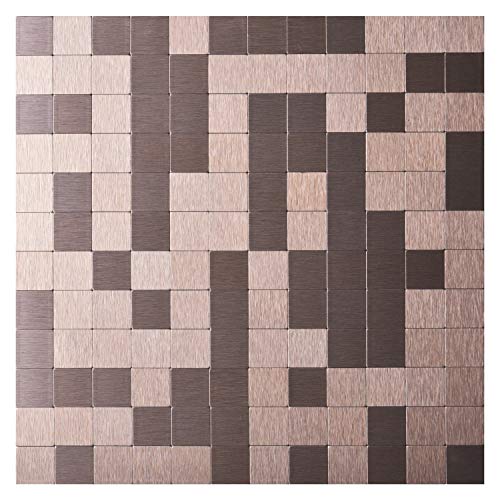 Art3d Peel and Stick Tile Metal Brushed Backsplash Sticker, 12