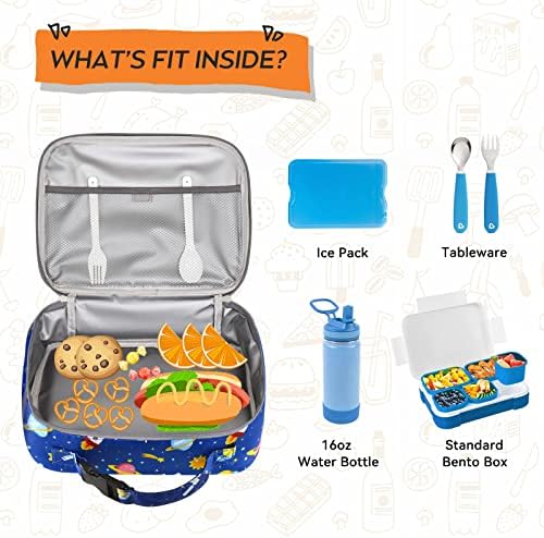 HOMESPON Insulated Kids Lunch Bag Thermal Meal Prep Tote School Lunch Box for Boys Girls (Space)