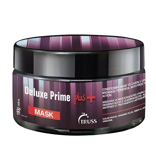 TRUSS Deluxe Prime + Mascarilla para el cabello, antiencrespamiento, mascarilla hidratante para cabello quebradizo y decolorado, potente brillo y