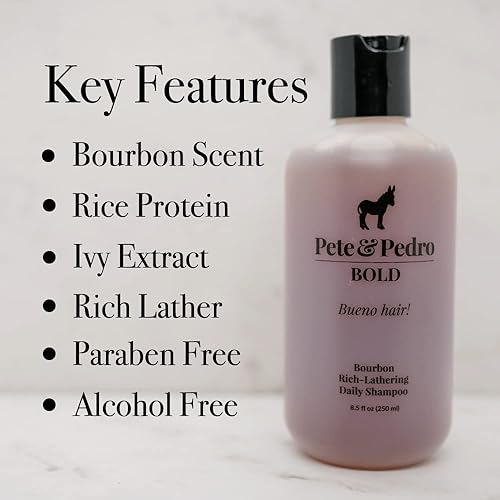 Miniatura 2 de Pete & Pedro BOLD - Champú diario perfumado para el cuidado del cabello Bourbon  Champú diario para cabello rico en Bourbon para hombres y todo tipo