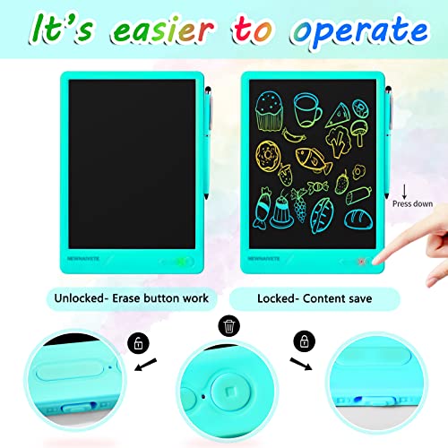Lcd Writing Tablet For Kids, 10 Inch Drawing Tablet Board With Magnetic Stylus For Phone Tablet, Reusable Doodle Board Educational Gifts Toddler Drawing Pad For 3~8 Years Old Boys Girls (Blue) #TOP4