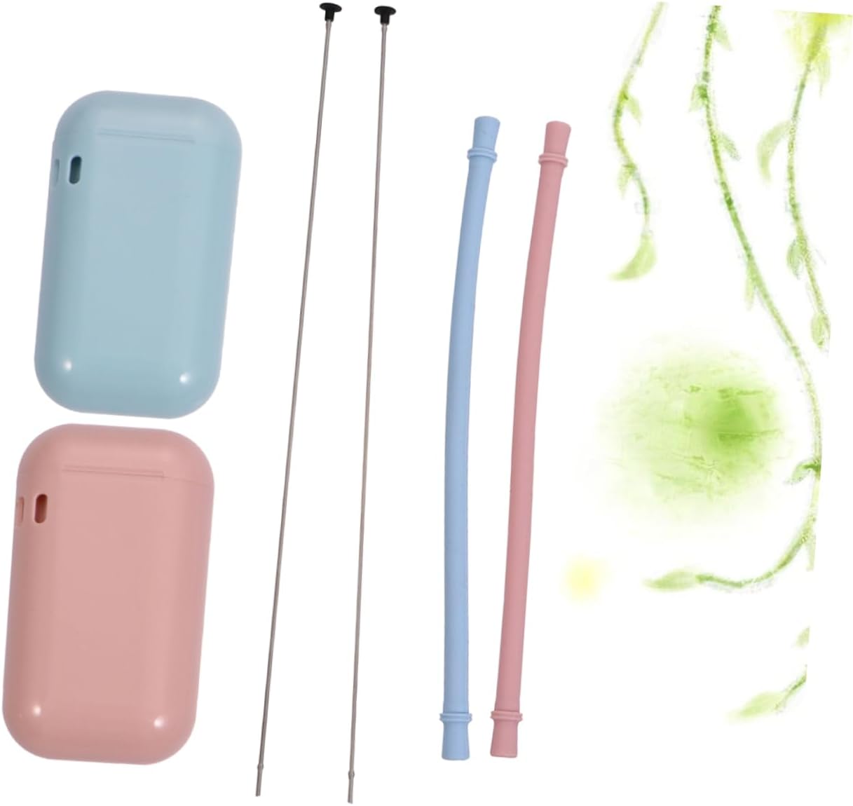 PRETYZOOM 4pcs Portable Foldable Silicone Drinking Straws Reusable Straws for Tea and Cocktails Soft Convenient for Home Party Use Includes and Cases