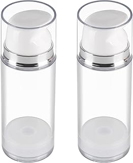 Beaupretty Refillable Lotion Dispenser 2Pcs 100ml Clear Airless Lotion Pump Bottles Empty Cream Vacuum Bottles Refillable Cosmetic Containers Travel Foundation Press Pump Bottles