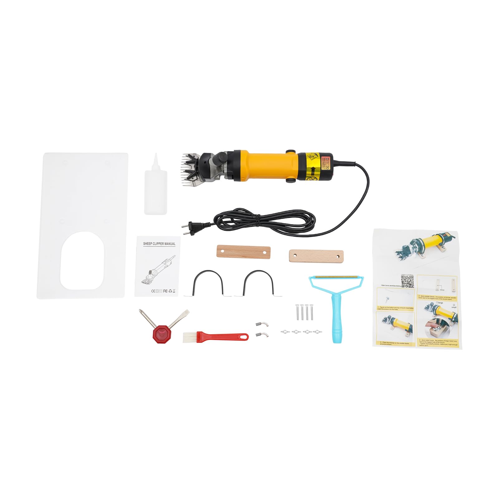 Cesoia elettrica per pecore, 690 W, 2800 giri/min, con spatola per capelli e spazzola per la pulizia, 6 velocità regolabili, tosatrice per cavalli, alpaca e capre