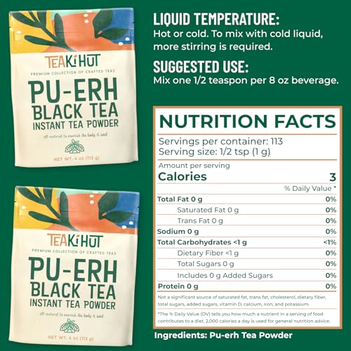 TEAki Hut Instant Pu-erh Black Tea Powder