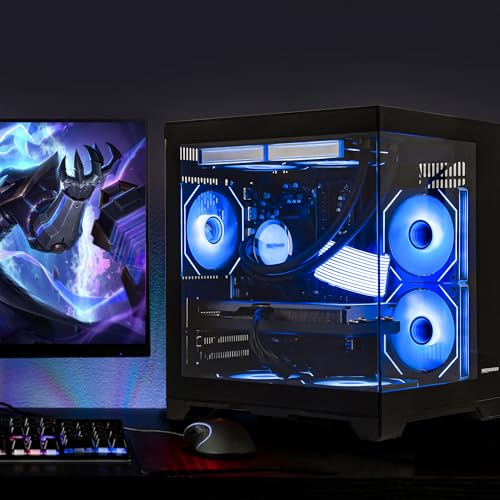 Image of Panorama Gaming PC Desktop Computer - AMD Ryzen 7 5700X 3.4 GHz, RTX 5060 8GB, 32GB DDR4 RAM 3200, 1TB M.2 PCIE + 2TB SATA SSD, 550W PSU, 240mm AIO, 11AC Wi-Fi,Windows 11 64-bit, Black