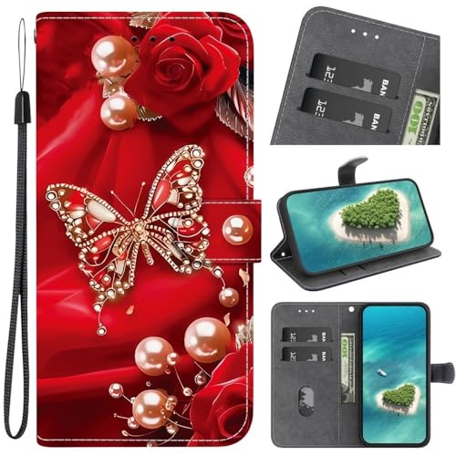 Coque Nokia 6.3 G20 G10 perle papillon rose portefeuille