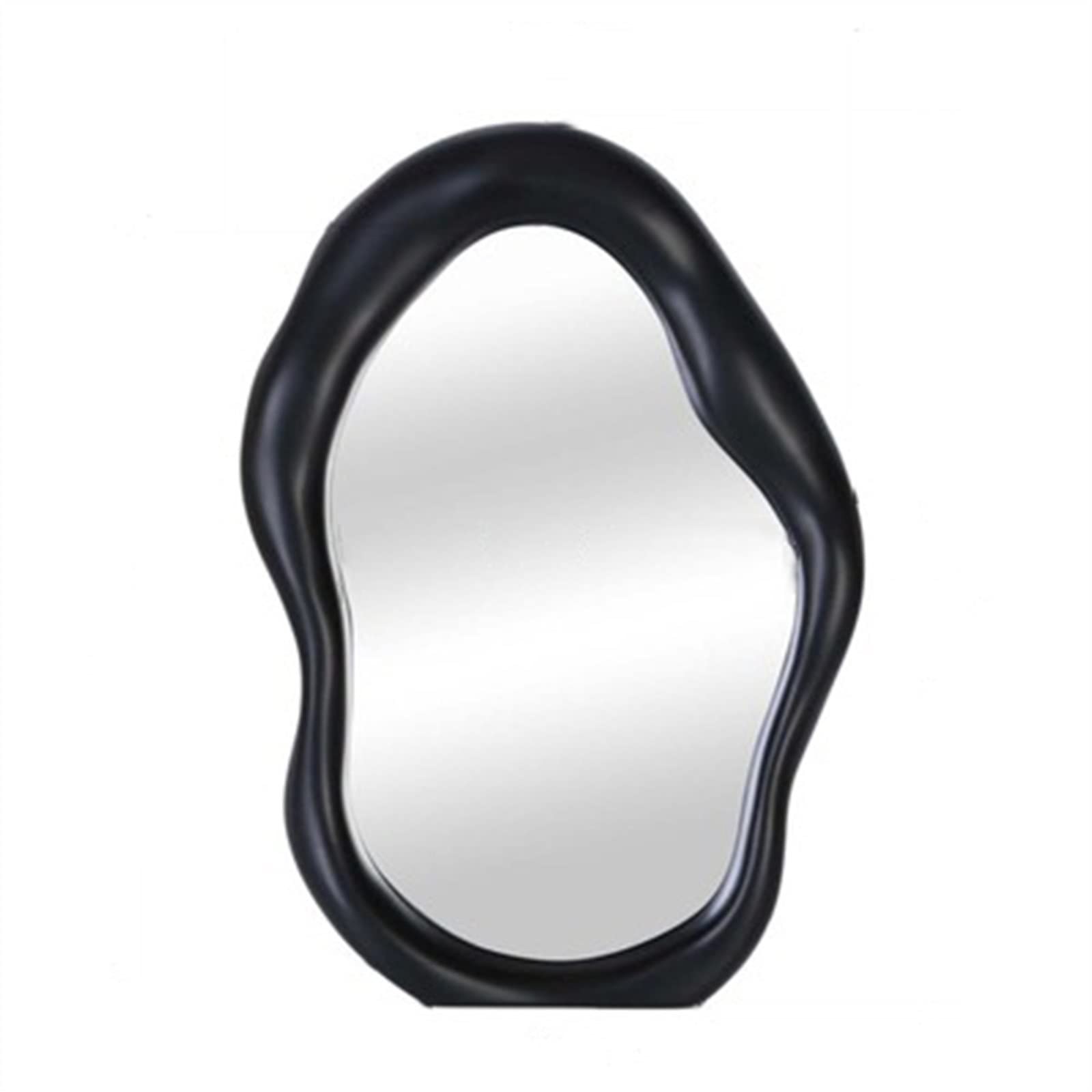 GHJrtHFJ Desk mirror, Table Makeup Mirror HD Home Bedroom Tabletop Decoration Solid Color Abnormity Cosmetic(Black)