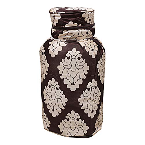 Image of Kuber Industries Cotton 2 Pieces Cylinder Cover (Gold & Brown) -CTKTC6922, Standard