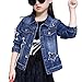 ASHER FASHION Denim Jackets Girl Denim Jackets Classic Basic Button Down Coat Girls’ Outwear (11-12Y 01 Dark Blue)
