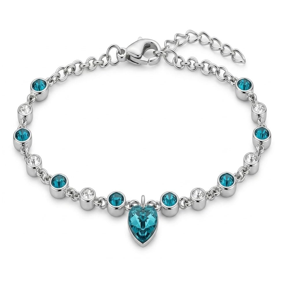 Buy University Trendz Elegant Silver-Tone Heart Charm Bracelet