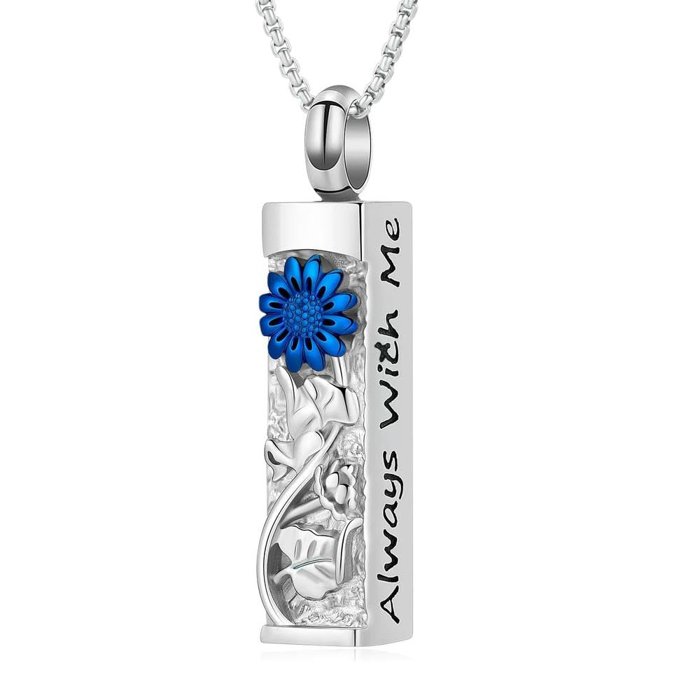 Colliers d'urne pour cendres pour surmonter le manque : pendentif souvenir bleu sécurisé