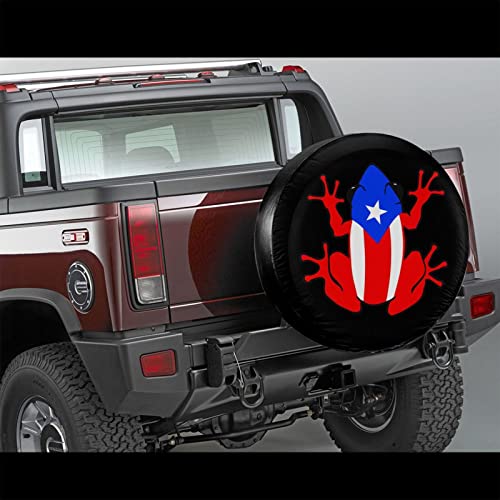 Image of Coqui Puerto Rico Taino Spare Tire Cover,Universal Wheel Tire Cover for Trailer, RV, SUV, Truck,Camper and Many Vehicle,Weatherproof Tire Protectors（15 inch for Diameter 27 inch-29 inch）
