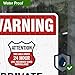 Warning Attention This Area Under 24 Hour LiveNo Soliciting No Trespassing Sign, 10x7 Inches, 4 Mil Vinyl Decal Stickers Weather Resistant, Made in USA by My Sign Center