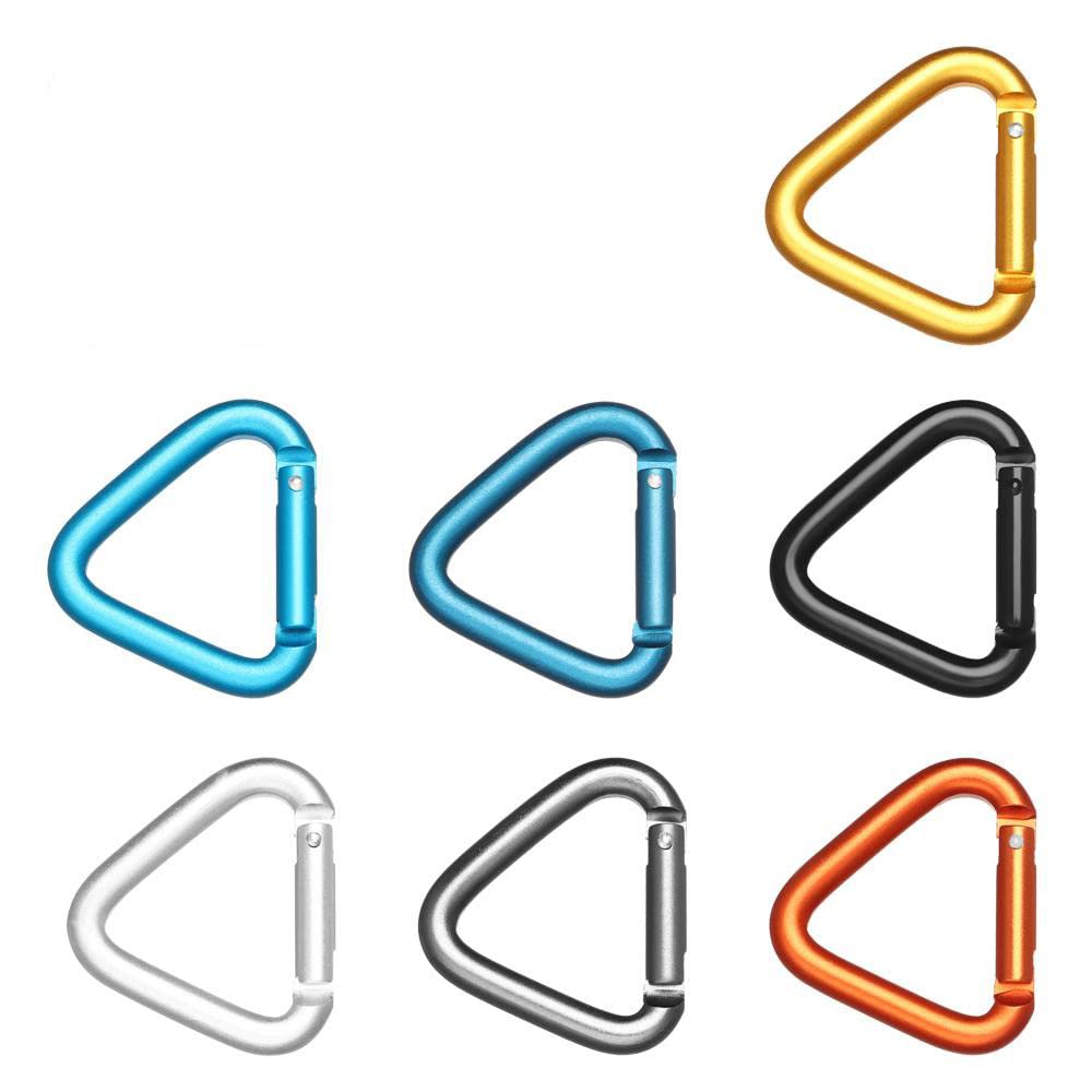gofidin 7pcs Aluminium Alloy Triangle Carabiners,Keychain Snap Clip Hook,Kettle Buckle Carabiner and Outdoor Camping Hiking Accessories