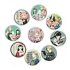 Punchi Cute Anime Button Pins (9 Pcs 1.73 inch) Cute Spy Anime Merch Party Supplies Cosplay School Backpack Bag Accessories Gift for Teens