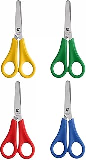 4 Pcs Kids Scissors Children Blunt tip Safety Scissors with cm Scale Steel Preschool Plastic Handle Handmade Scissors for Scrapbooking Art DIY Craft Students Teaching Favor Supplies