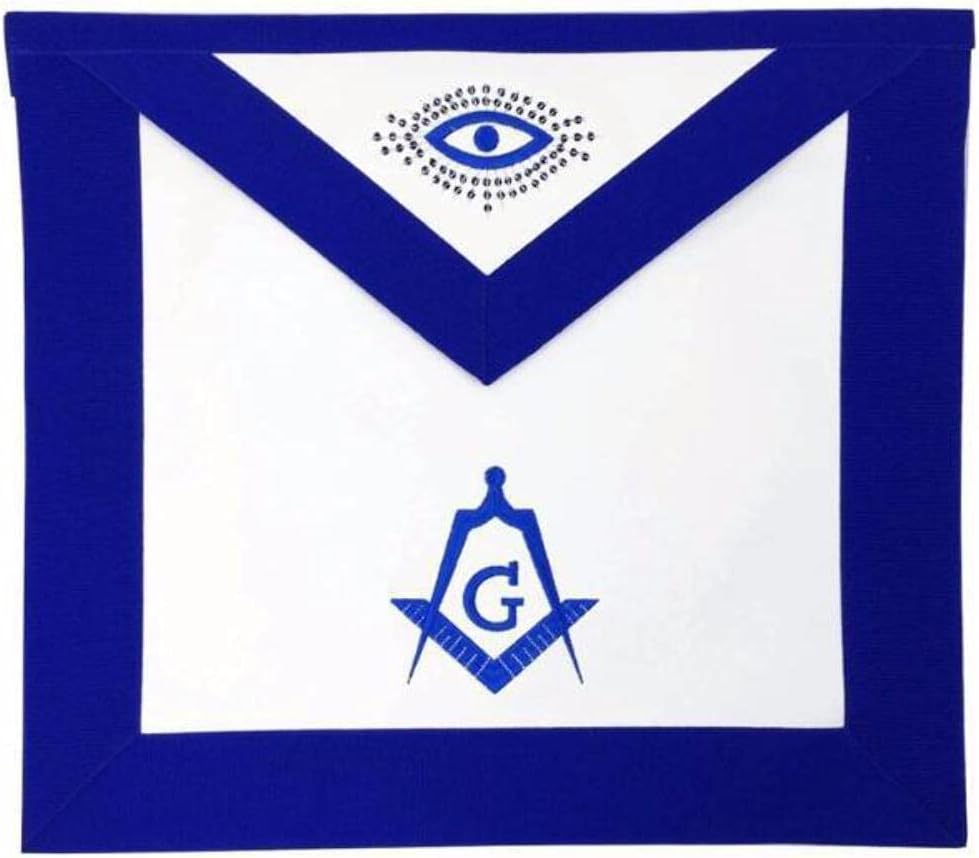 BRICKS MASONS Master Mason Blue Lodge Apron - White & Royal Blue