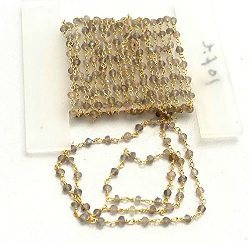 Chaîne rosaire labradorite véritable et argent doré pour bijoux porte-bonheur