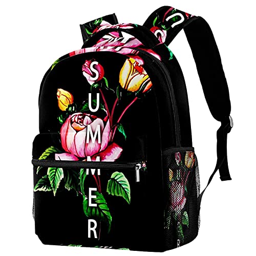 Sac à dos voyage décontracté floral noir pour vos sorties en famille et week-ends