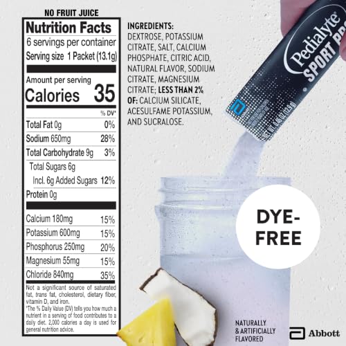 Pedialyte Sport Pro Electrolyte Powder, Pineapple Coconut, 36 Packets - image 2