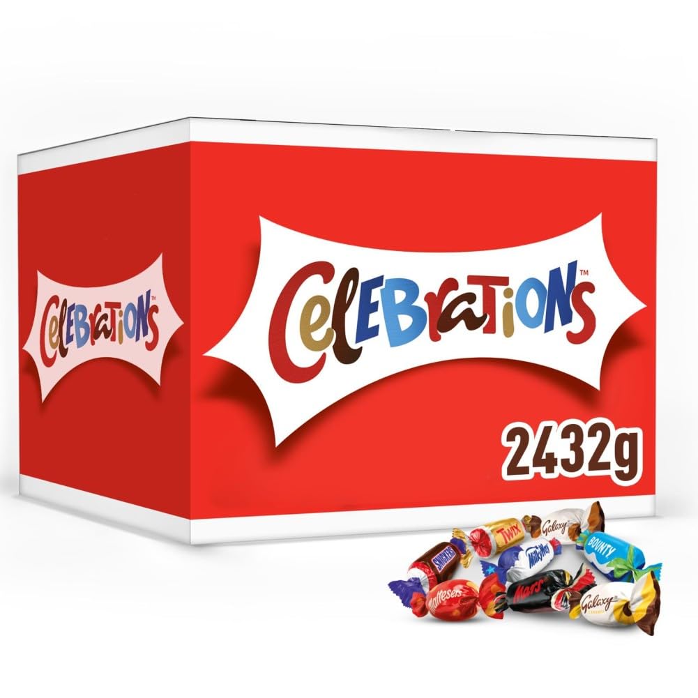 Celebrations Bulk Chocolate Box, 2.4kg, Assorted Chocolates Gift Box with Mini Chocolate Bars & BiscuitsRainforest AllianceRainforest AllianceRainforest AllianceRainforest Alliance