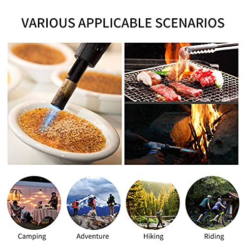 PUTOWUT Keuken Blow Torch Gas Torch, Vlam Verstelbaar, Gas Butaan Culinair voor Thuis en Buiten, Bakken, Koken, Kamperen en BBQ - Image 8