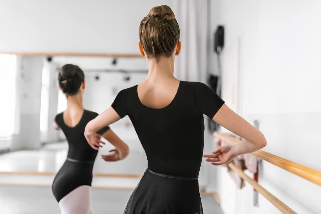 Justaucorps de Ballet Femme Gymnastique Danse Manches Courtes Body Danse Classique Leotard