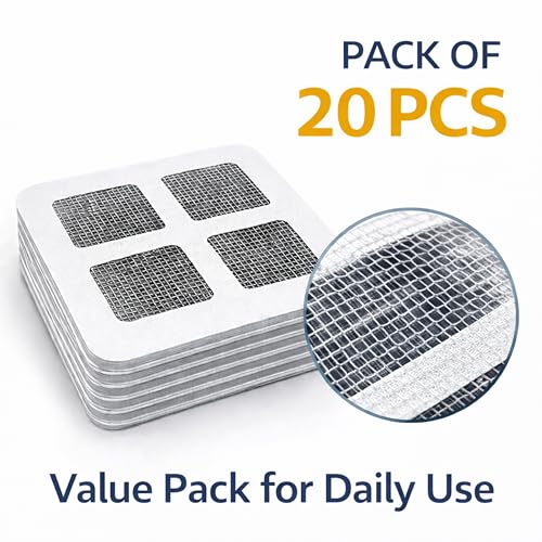 Image of Drain Hair Catcher Disposable Mesh Filter (Pack of 20) | Self Adhesive Sink & Bathroom Drain Cover | Anti Clog Kitchen Sink Strainer | Shower & Wash Basin Hair Trap Protector