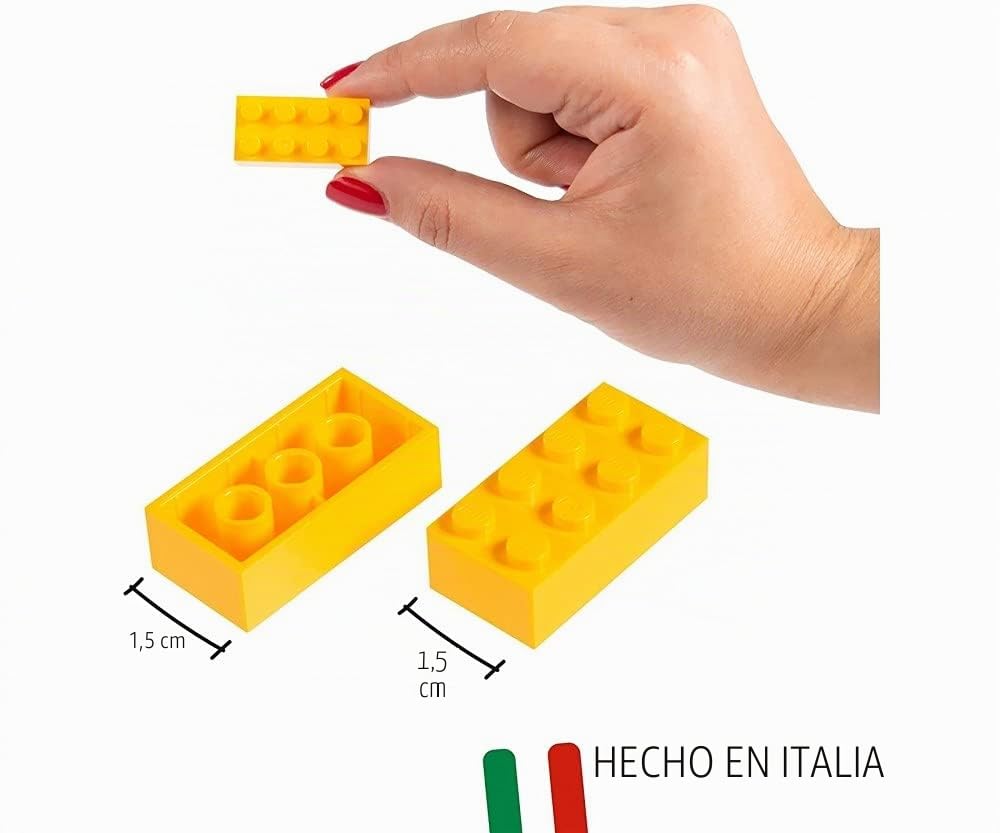Simba 104114200 Blox 700 Bloques de construcción para niños a Partir de 3 años, Bloques de 8 Puntos, sin Placa Base, Totalmente Compatible, Colores Surtidos, Negro, Rojo, Blanco, Amarillo y Azul