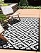 Lightweight Outdoor Reversible Plastic Rug Nirvana Negro / Blanco  - 150 cm x 240 cm (5ft x 8ft)