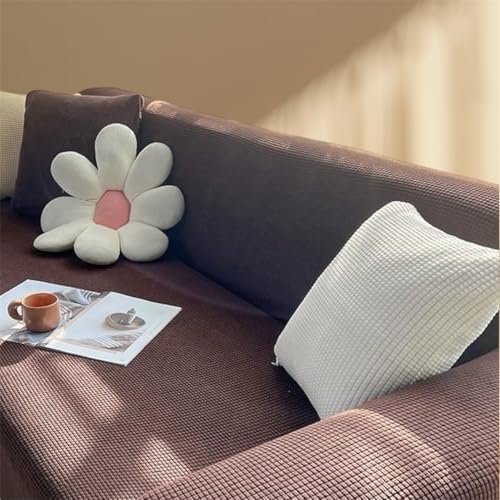 ソファカバー 1人掛け 肘付き 防水 ソファーベッドカバー 柔らかい 犬 猫 傷 防止 伸縮素材伸び良く マルチカバー 北欧 ワッフル生地 四季対応 無地 取り付け簡単 (べんがらいろ 90-140cm)