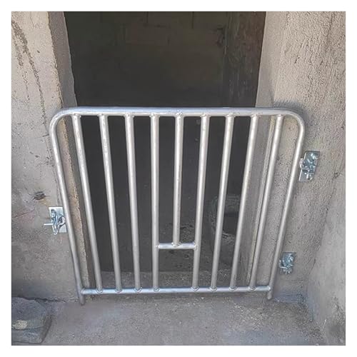 Portail de champ en acier galvanisé – Porte sécurisée pour le bétail avec tuyau vertical pour la prévention des évasions dans le jardin et la ferme...