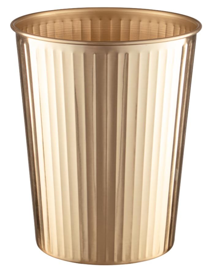 Monarch Abode Brushed Gold Metal Wastebasket