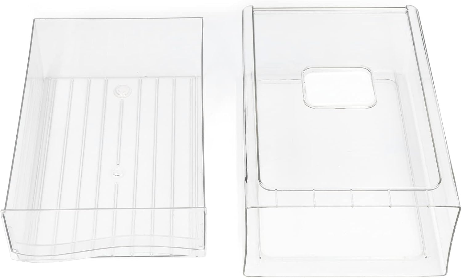 Zerodis Transparent Storage Fridge Containers, Stackable Fridge Drawer Organizer Set with Handle, Drawable Clear Storage Cases for Freezer, Cabinet, Kitchen, Pantry Organization(L)