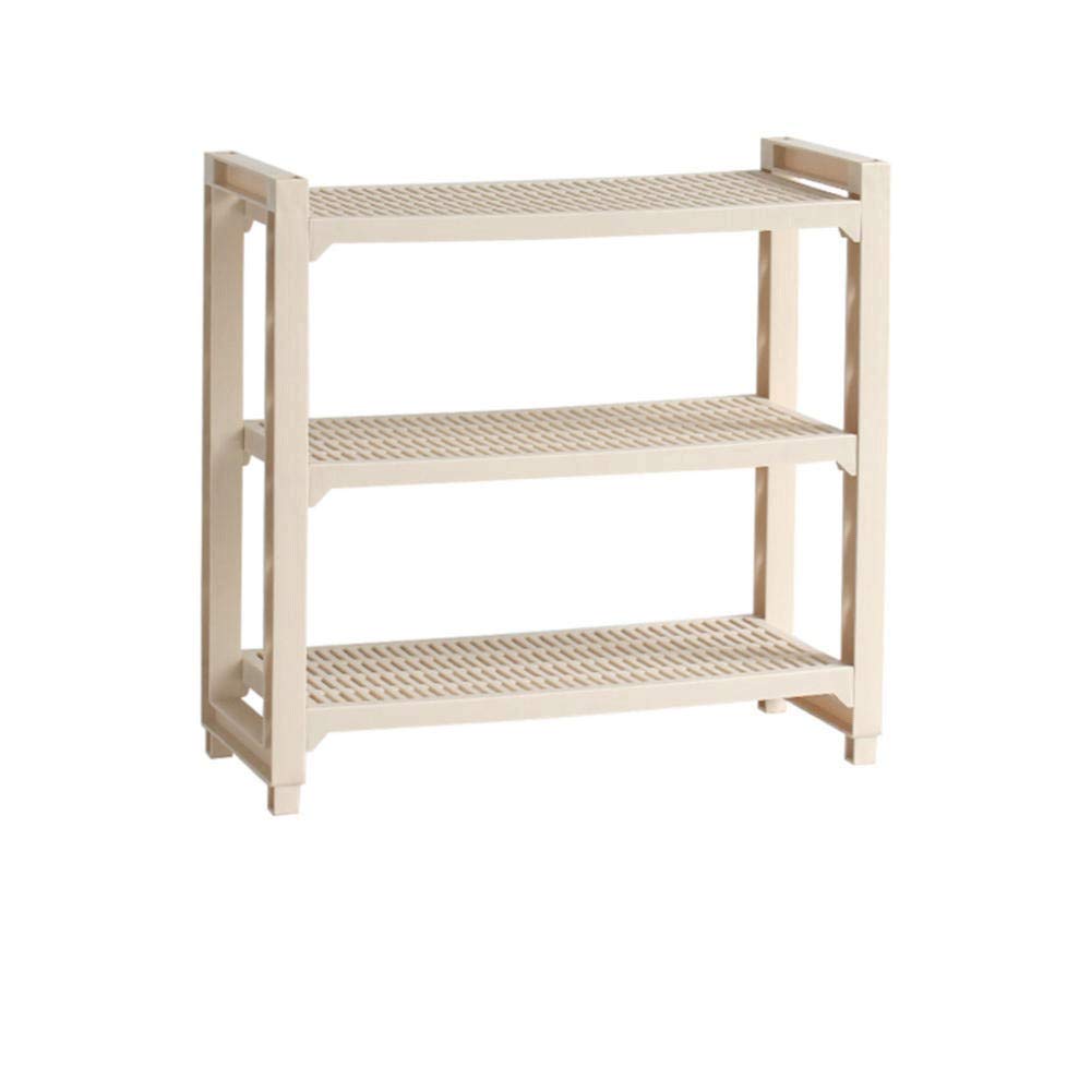 Étagère de rangement meuble organiseur de maison beige trois niveaux