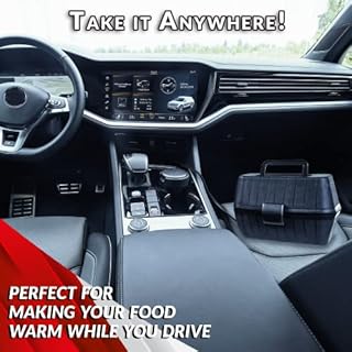 Zento Deals Heating Lunch Box – 12V Portable Mini Electric Warmer for Car Food - Perfect for Outdoors Travelling, Camping - Easy to Clean Insulated Lightweight