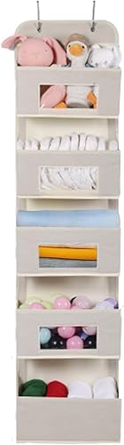 Miniatura 6 de MAX Houser Organizador colgante de 5 estantes sobre la puerta con 2 ganchos de metal, 5 bolsillos sobre la puerta de almacenamiento de pared con