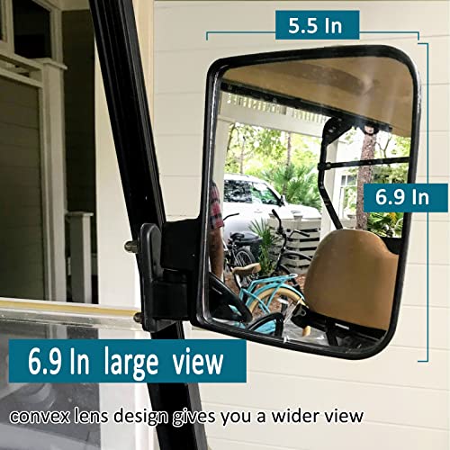 Moveland Universal Golf Cart Side View Mirrors Compatible With Ezgo Club Car Yamaha & Tractor, Moveland Rhox Style Accessories #TOP2